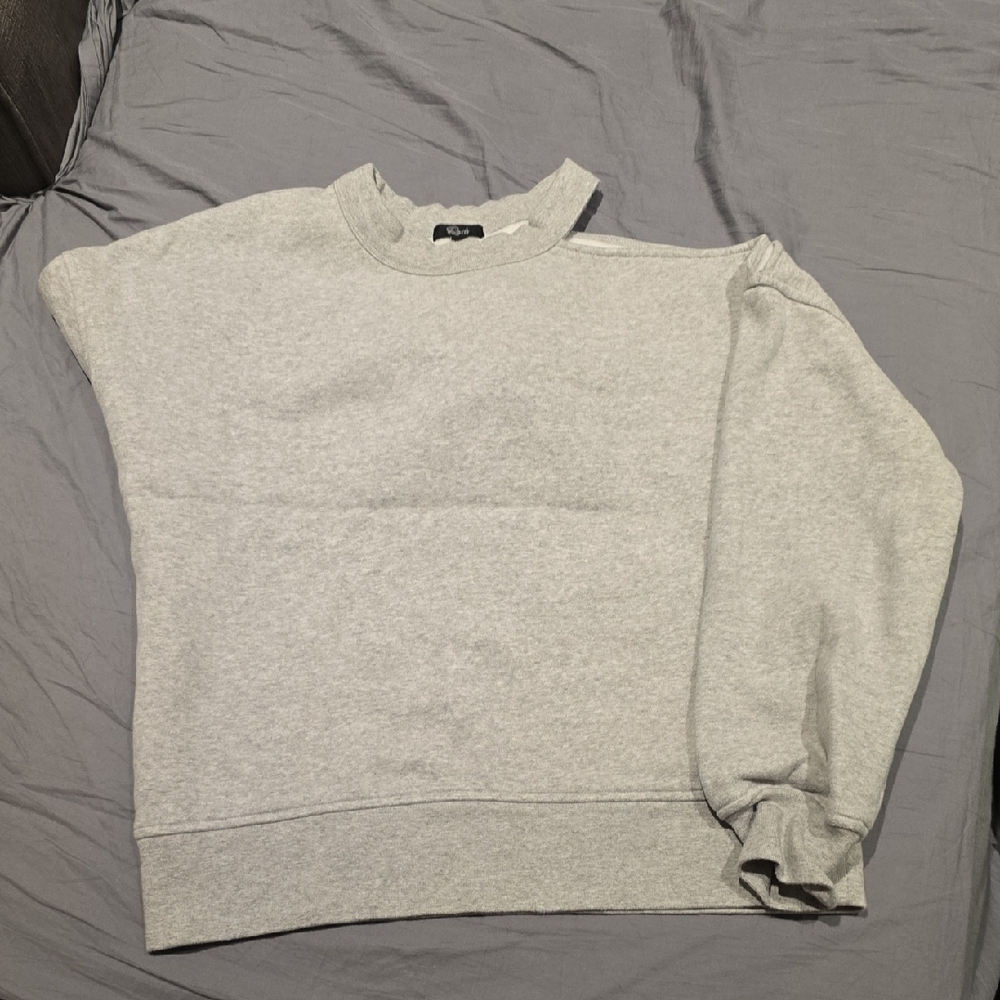 Rails Women's Light Gray Off-the-Shoulder Sweater - Picture 4 of 8